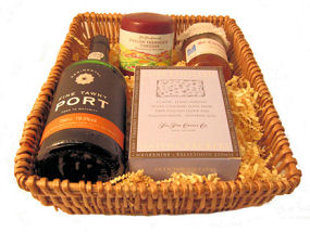 Tawny Port And West Country Chedder Wicker Tray